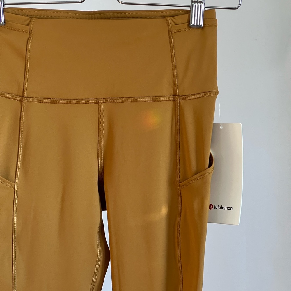 New with tags mustard yellow Lululemon Fast And Free high-rise legging